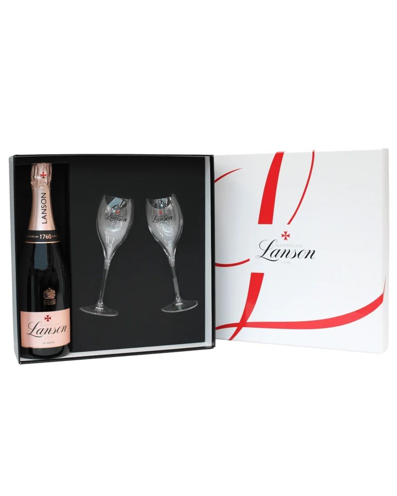 Lanson Rosé Flute Presentation Box Champagne, 75 cl