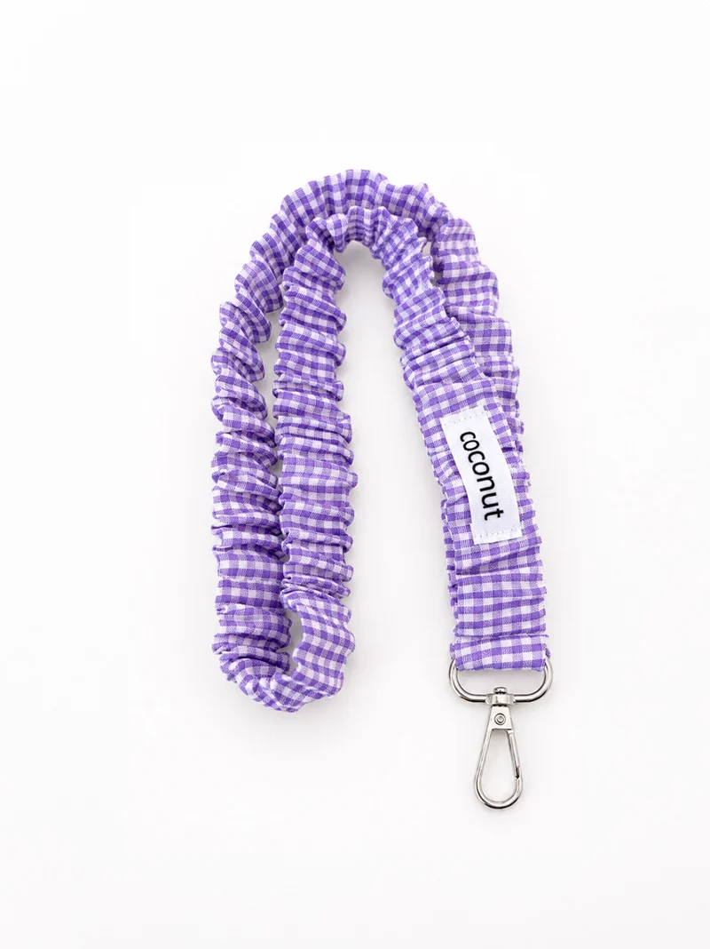 Colgador elástico vichy lila