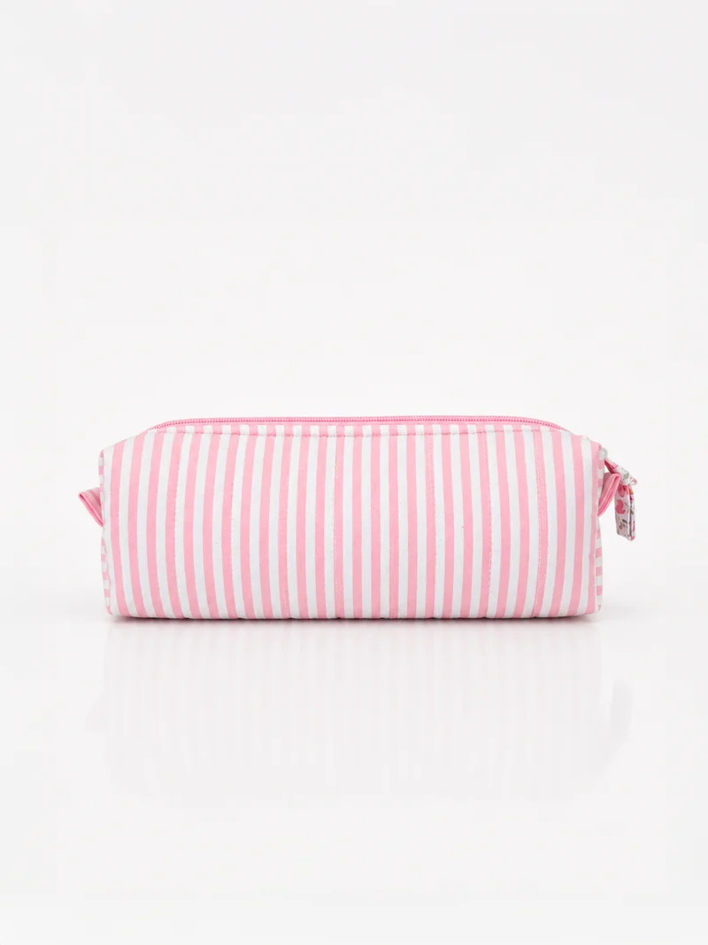 Estuche rayas rosa