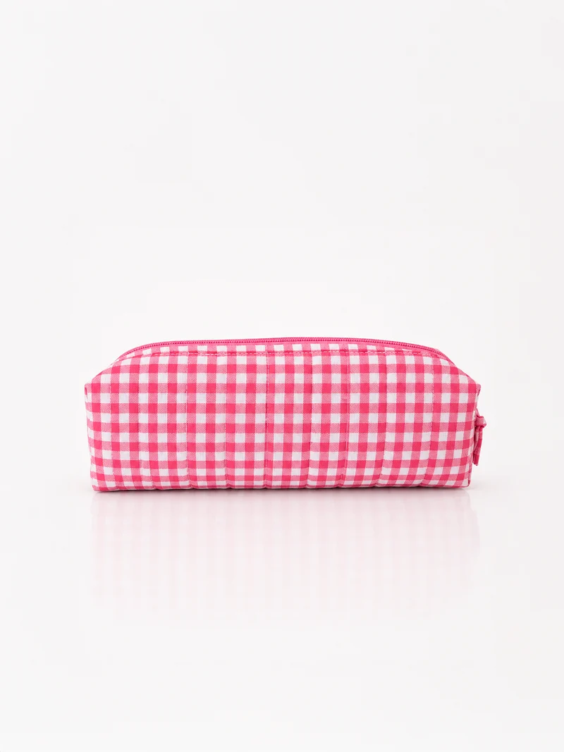 Estuche vichy fucsia