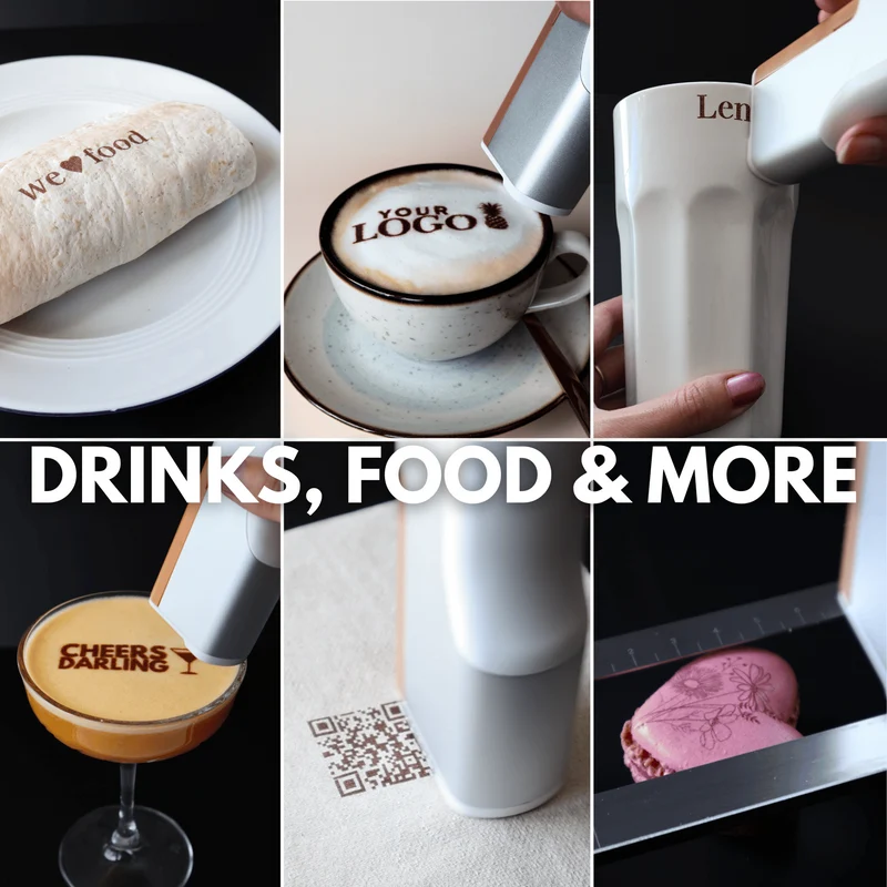Impresora de bebidas móvil Barista 2.0 de Cignature®, incluido 1 cartucho y accesorios (BLUETOOTH)