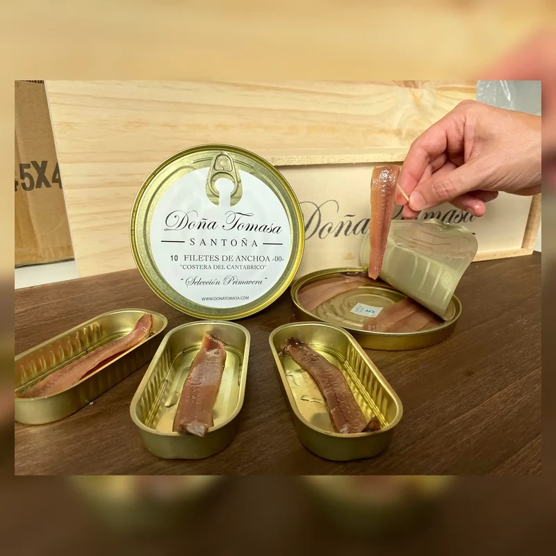 Anchoas "00" Selección Primavera (10 filetes muy grandes) 150g