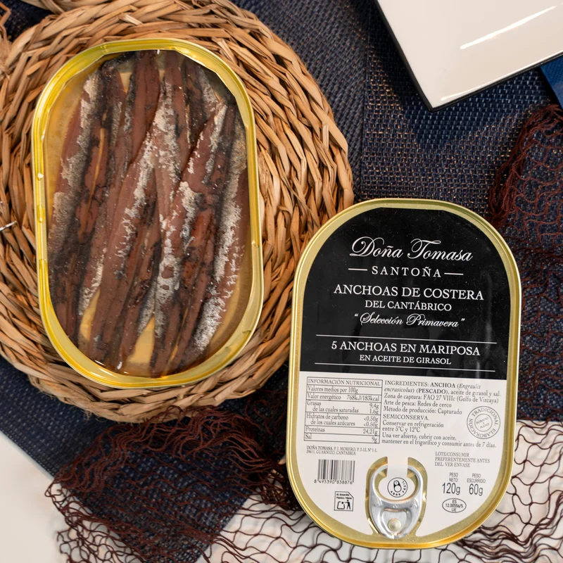 Anchoas de Costera Doña Tomasa (5 filetes en mariposa) 120g