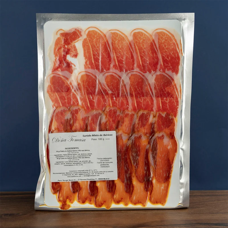 Surtido de Lomo y Paleta 100% Ibérico de Bellota 100gr