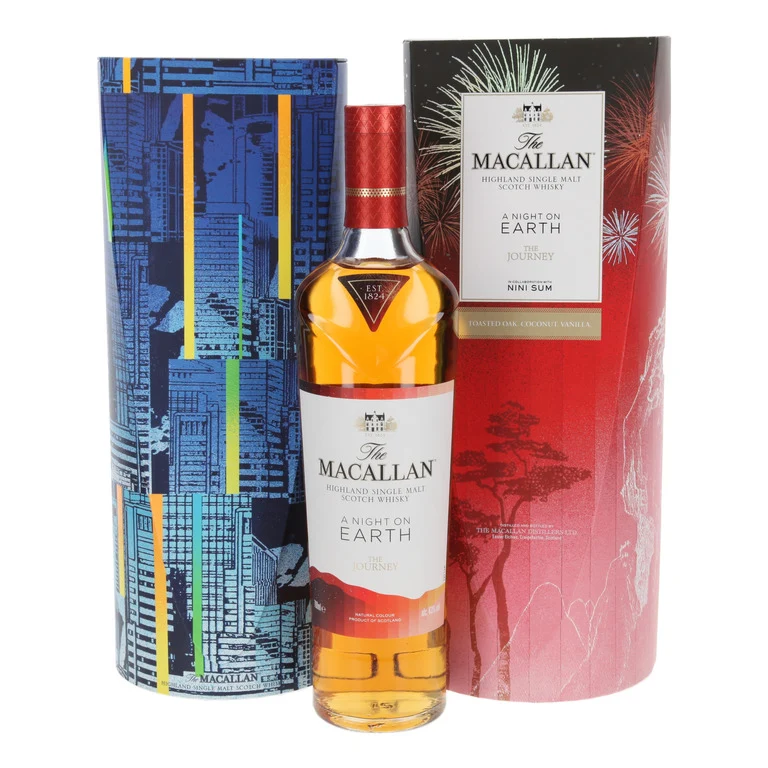 WHISKY THE MACALLAN A NIGHT ON EARTH 70 HIGHLAND S.M. SCOTCH WHISKY THE JOURNEY