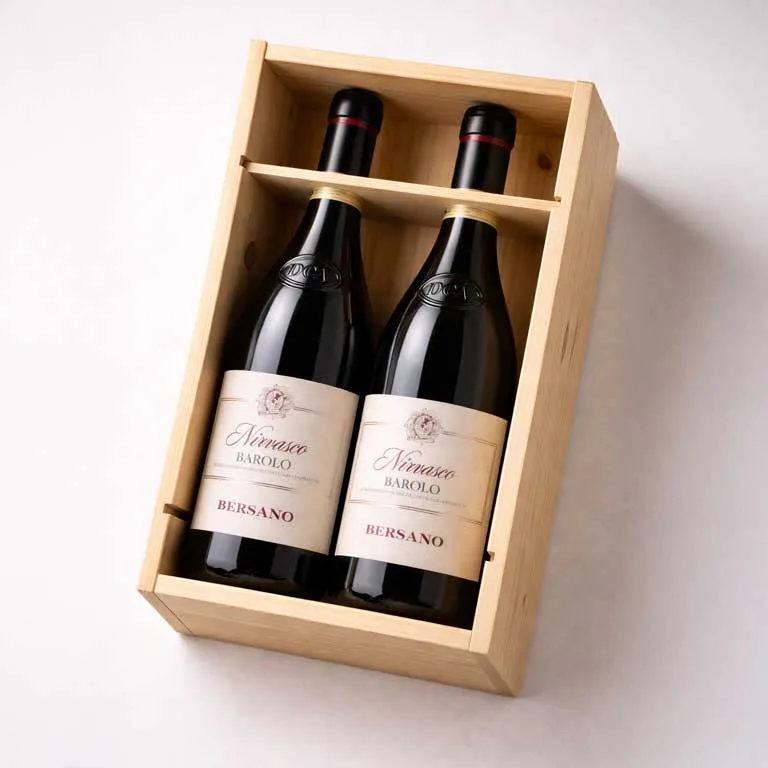 VINO BERSANO NIRVASCO BAROLO 2019 DOCG-75CL CASSA IN LEGNO DA 2 BT