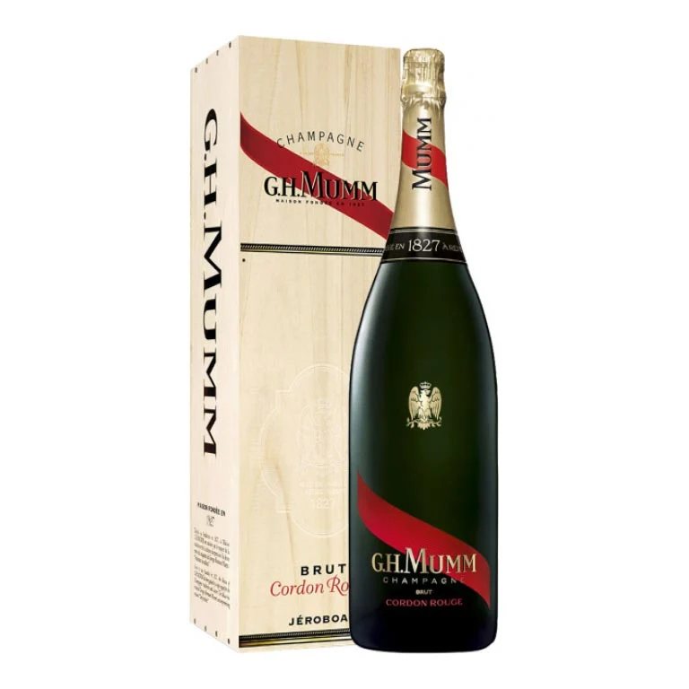 G.H. MUMM CHAMPAGNE CORDON ROUGE-3LT JEROBOAM CASSA LEGNO