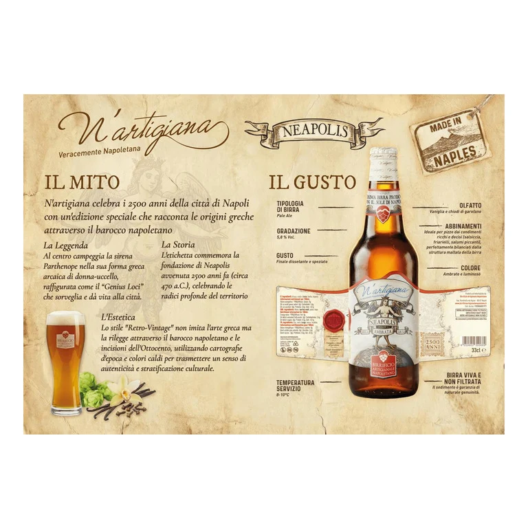 BIRRA N'ARTIGIANA AMBRATA PHARTENOPE 33C PALE ALE