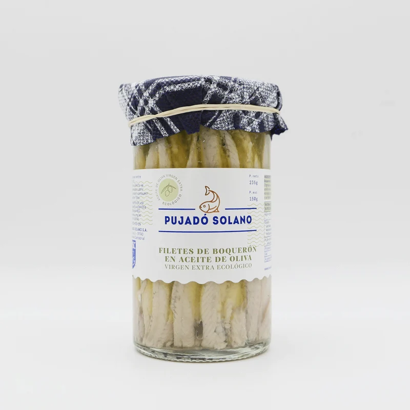 Filetes de boquerón en aceite de oliva virgen extra ecológicos - tarro 235g