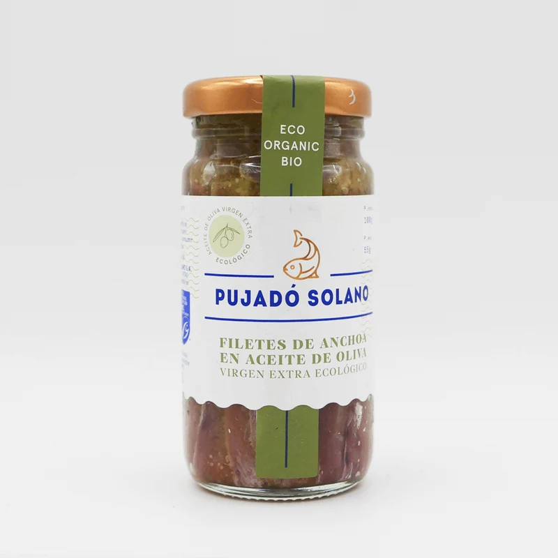 Filetes de anchoa en aceite de oliva virgen extra ecológicos - tarro 100g