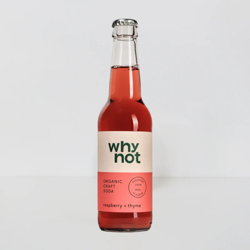 Soda de frambuesa y tomillo ecológica Why not - 330ml