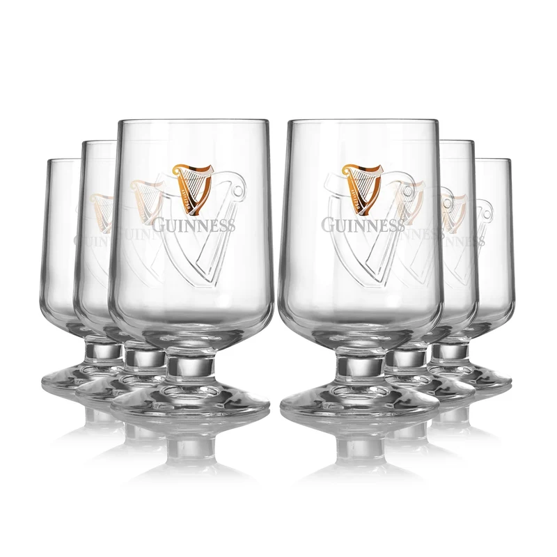 Guinness Embossed Stem Glass 6 Pack