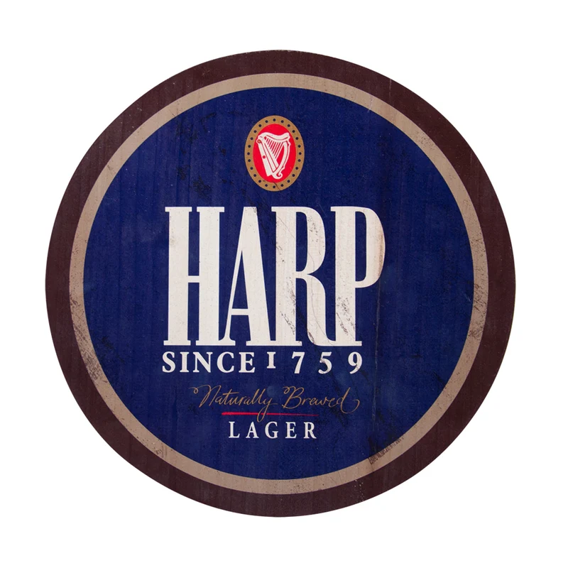 Guinness Harp Wooden Bottle Top Wall Art
