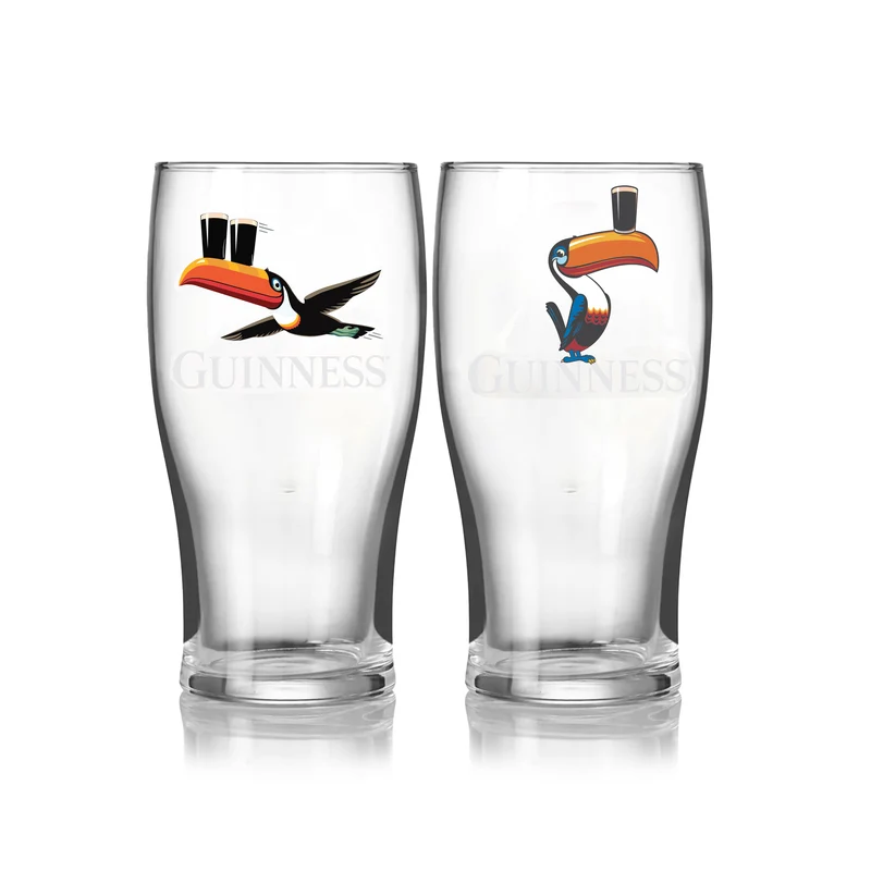 Guinness Gilroy Toucan & Flying Toucan Glass Set