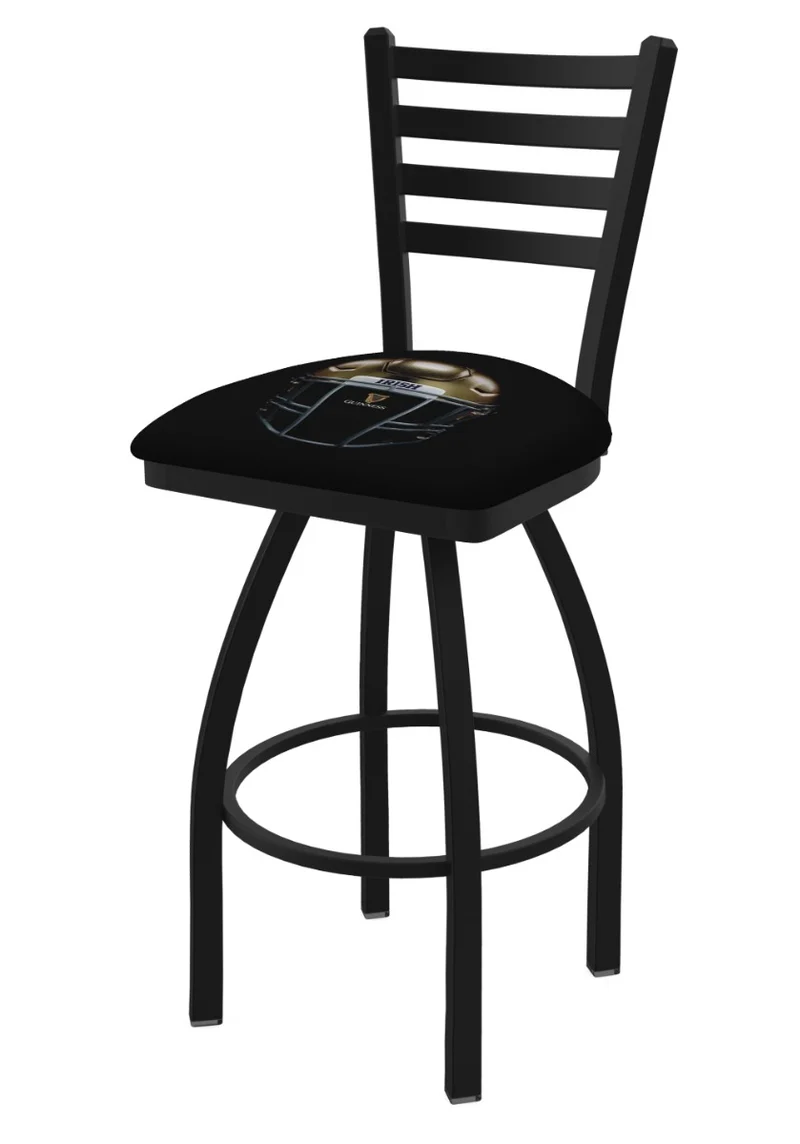 Notre Dame Helmet Swivel Bar Stool with Ladder Back