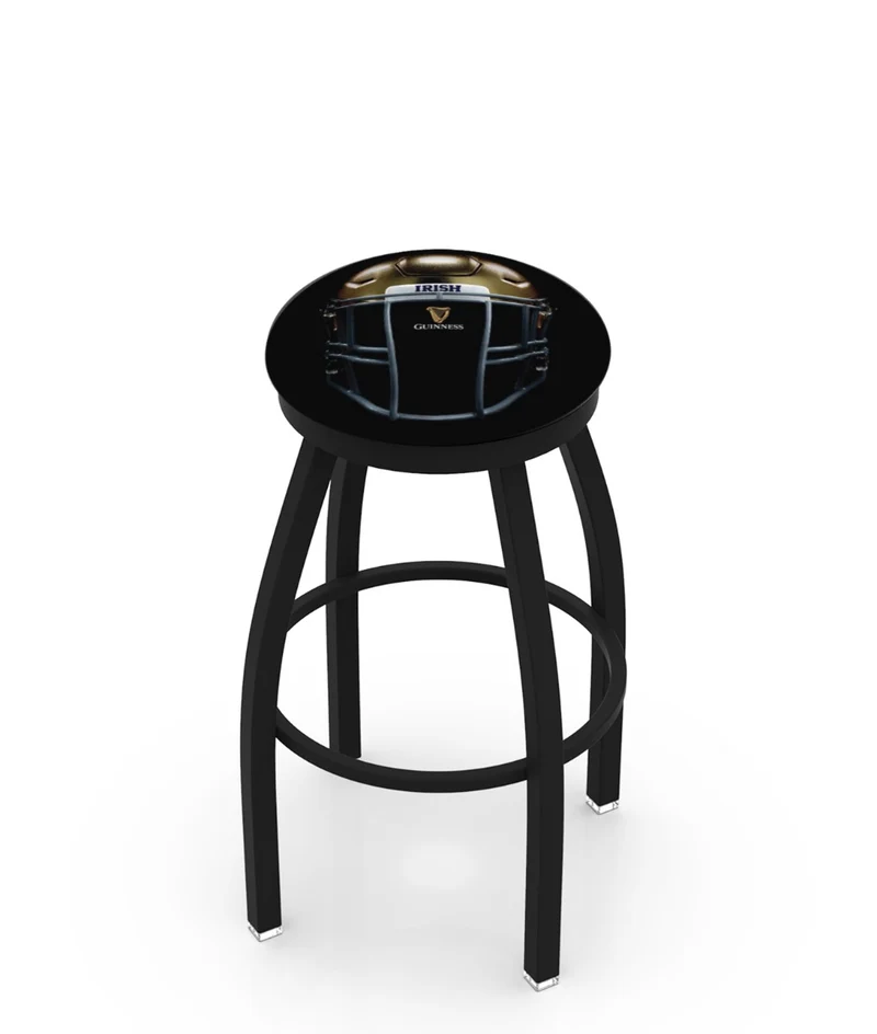 Notre Dame Helmet Swivel Black Bar Stool