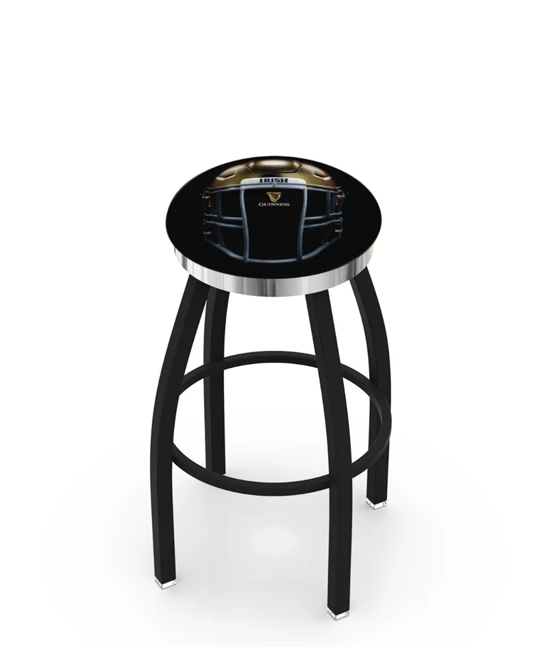 Notre Dame Helmet Swivel Bar Stool with Chrome Trim
