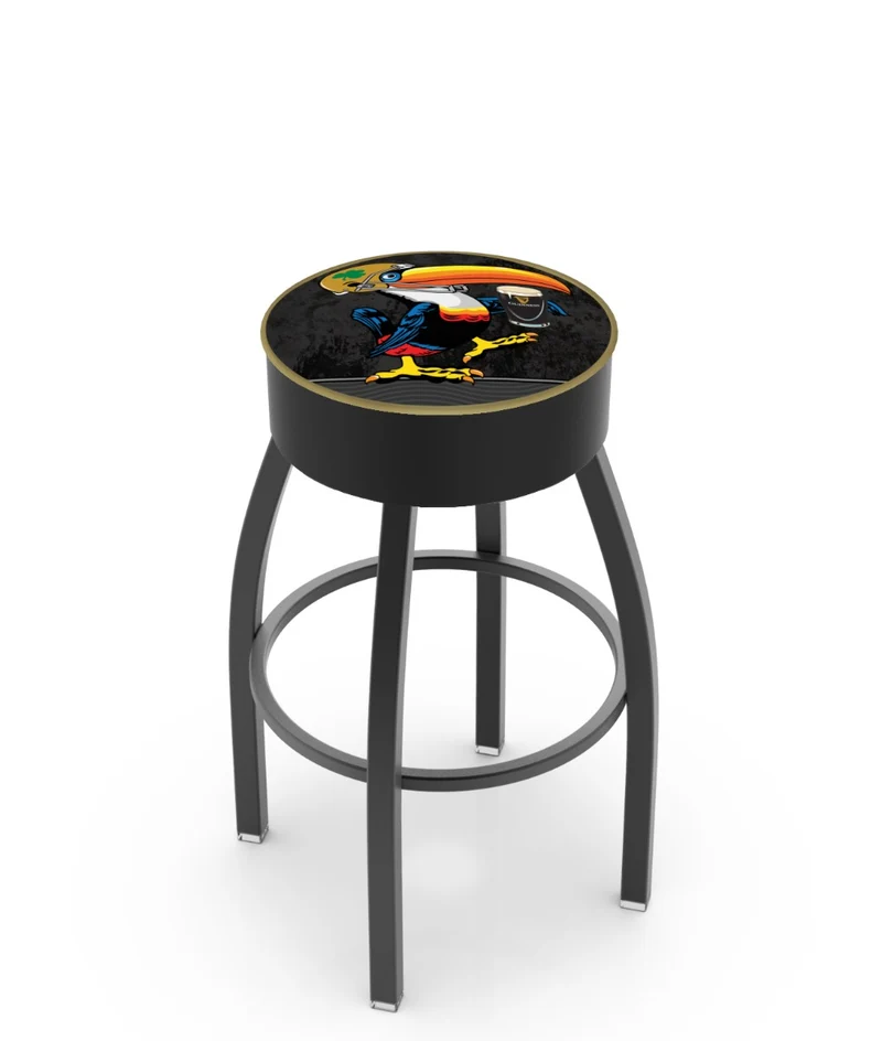 Notre Dame Toucan Swivel Bar Stool with Gold Trimming
