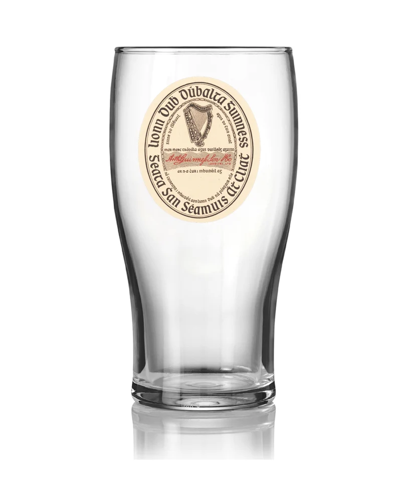 Guinness Vintage Label Pint Glass - 2 Pack