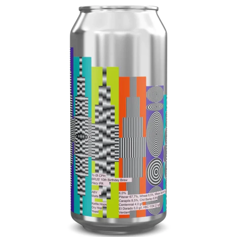 To Øl- BRUS' 10 Birthday Brew Hazy IPA 6.0% ABV 440ml