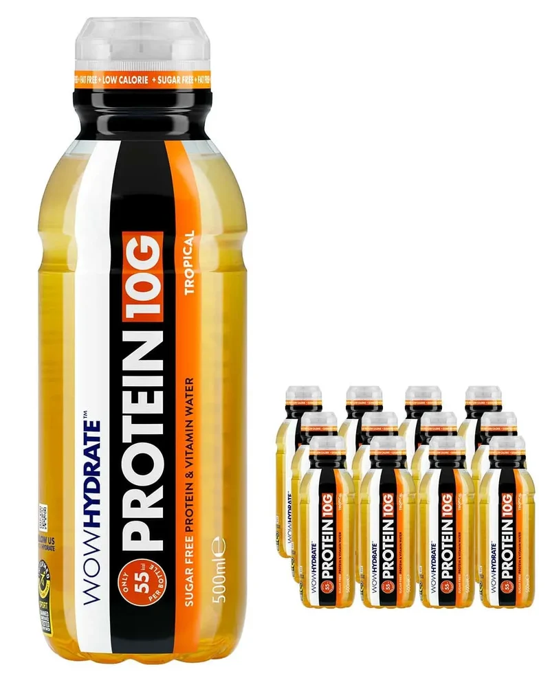 Wow Hydrate Protein Tropical Drink Multipack, 12 x 500 ml