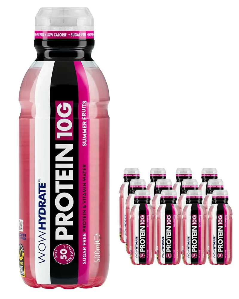 Wow Hydrate Protein Summer Fruits Drink Multipack, 12 x 500 ml