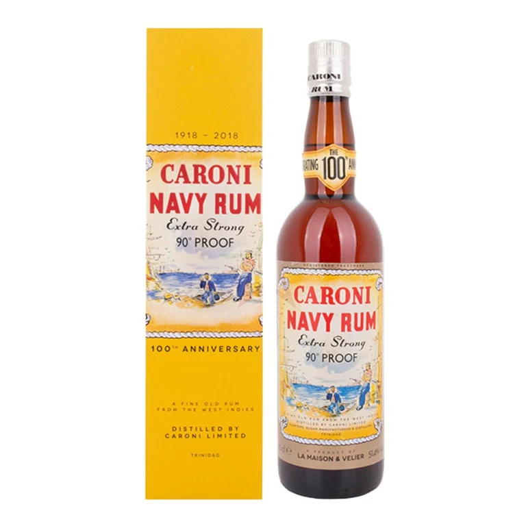 RUM CARONI NAVY RUM EXTRA STRONG-18 YEAR 100 ANNIVERSARY 90° PROOF