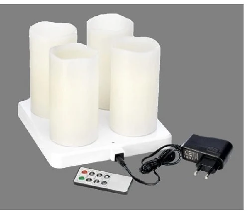 KIT DI 4 LED CON ADATTATORE+CARC.+TELEC COD 174428 DUNI BIANCO PILLAR IN CERA