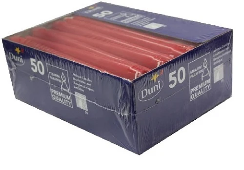 CANDELA ANTICA ROSSA 25X2,2 cm 7,5h 50pz COD 351327 DUNI