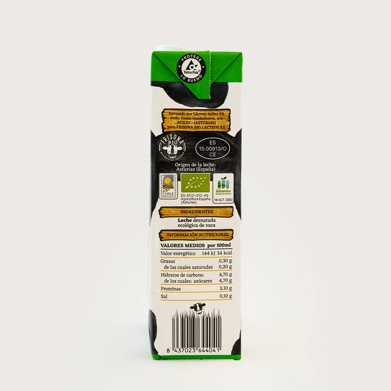 Leche desnatada ecológica - 1L