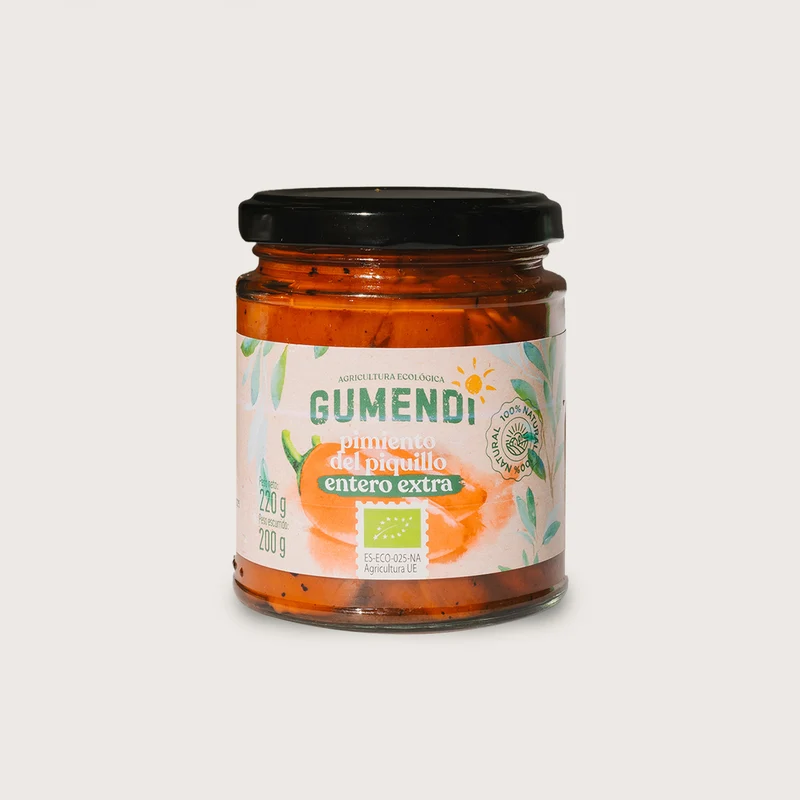 Pimiento de piquillo extra ecológico - tarro 220g