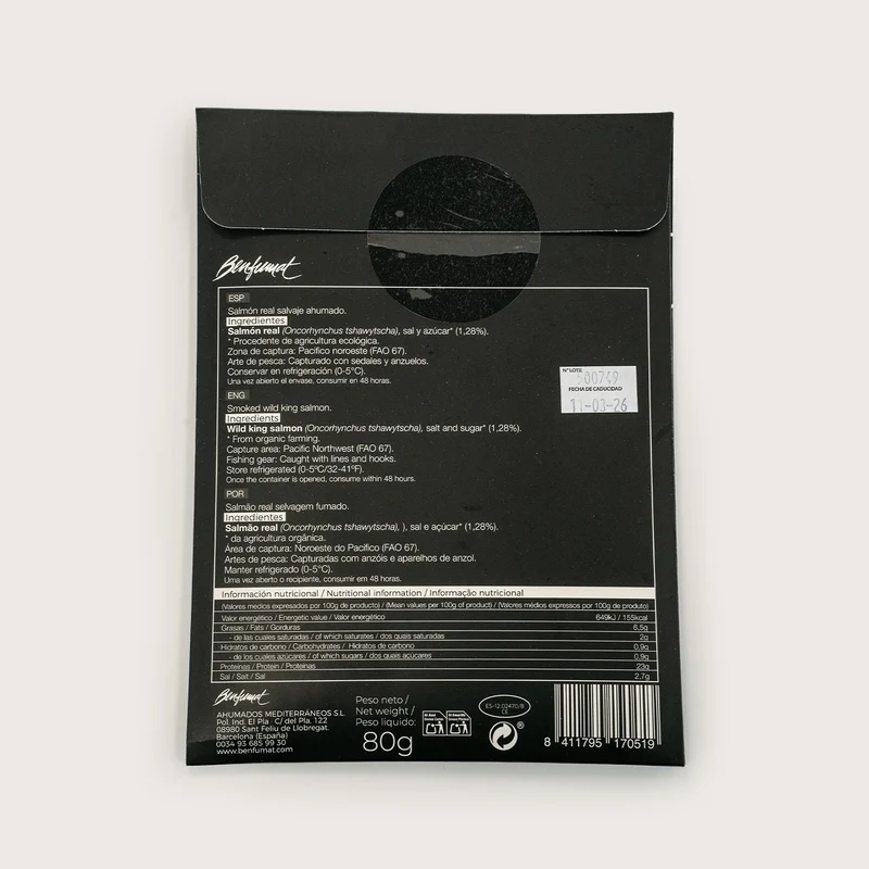 Salmón ahumado salvaje ecológico - 80g