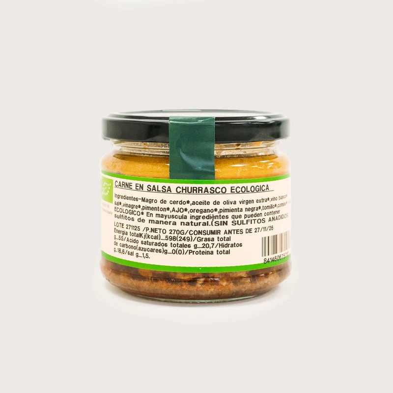 Carne en salsa churrasco ecológico - 270g