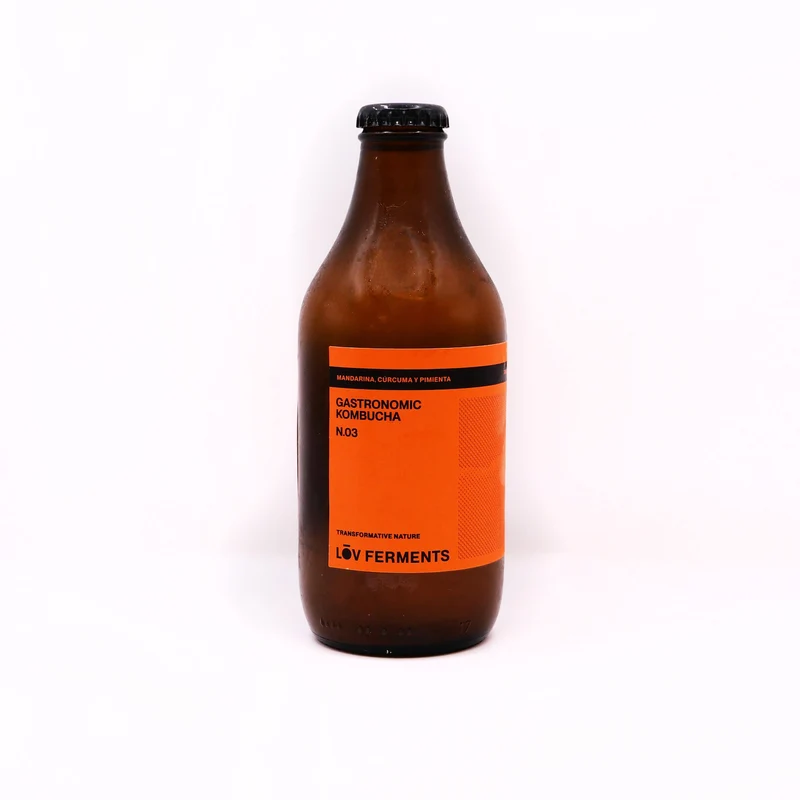 Kombucha ecológica de mandarina, cúrcuma y pimienta - 330ml