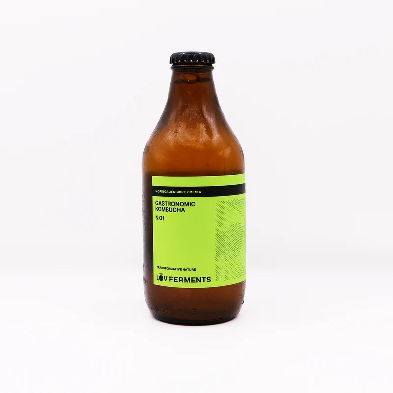 Kombucha ecológica de moringa, jengibre y menta - 330ml