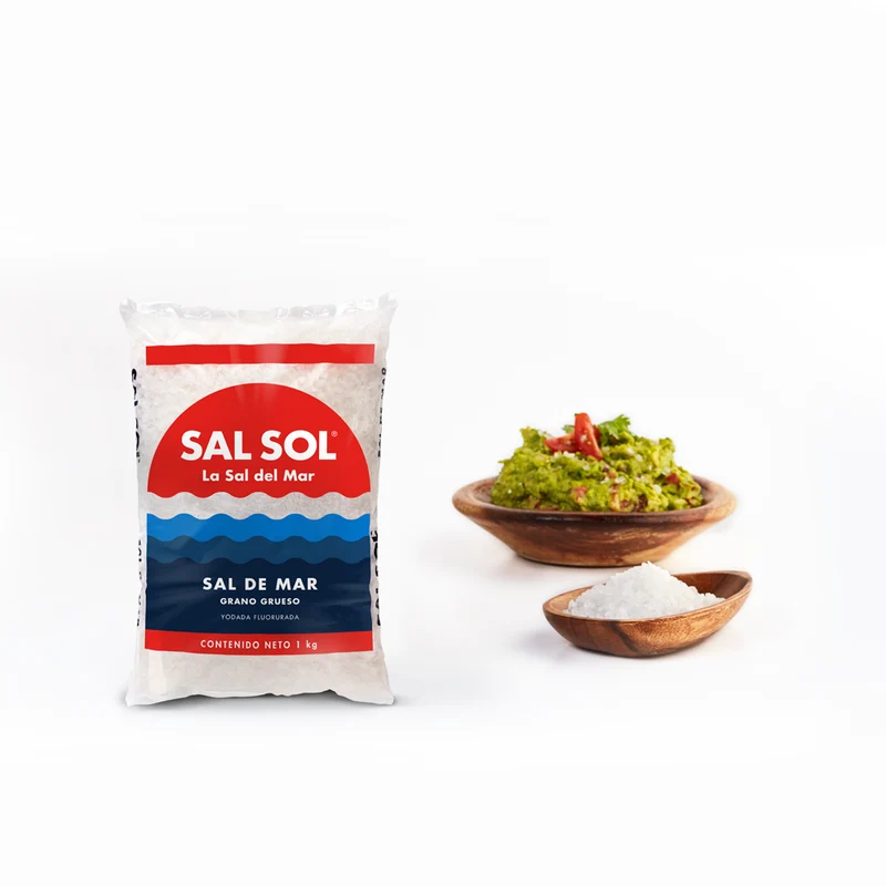Master sal sol bolsa grano grueso 1kgr yodada fluorurada 10 unidades