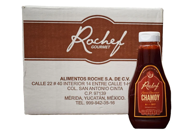 Caja salsa chamoy rochef gourmet 250 ml 12 unidades
