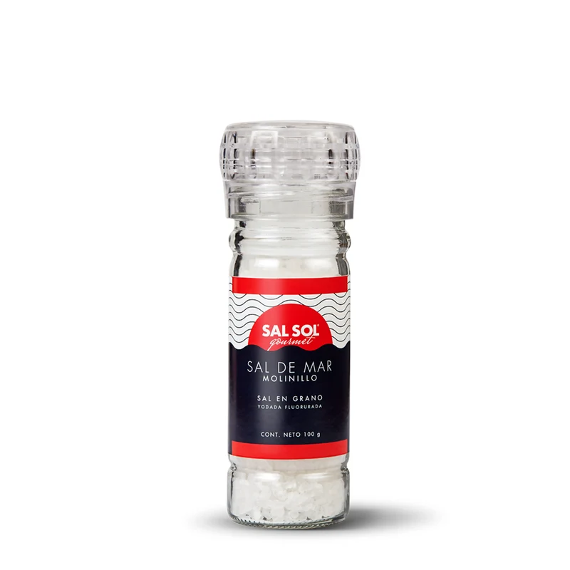 Caja sal sol gourmet c/molinillo 100 gr. 6 unidades