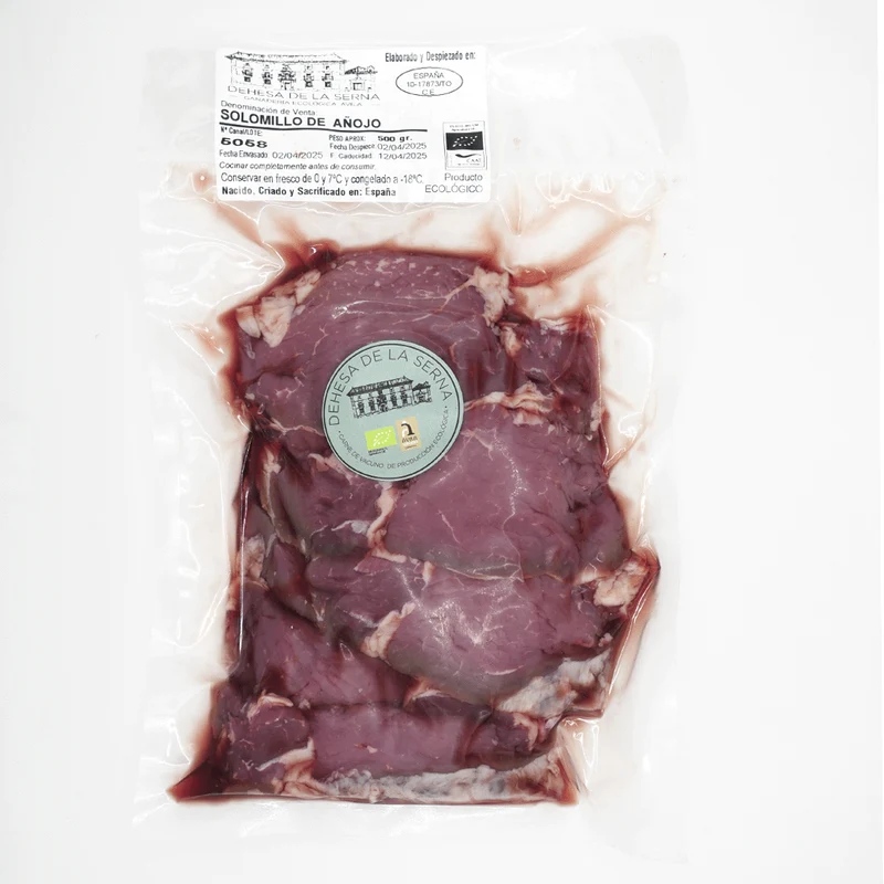 Solomillo de ternera ecológica en filetes - 500g