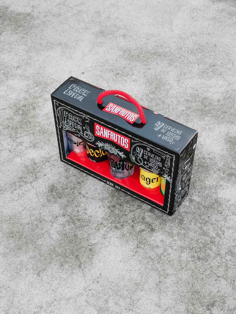PACK REGALO DEGUSTACIÓN 4 CERVEZAS + VASO