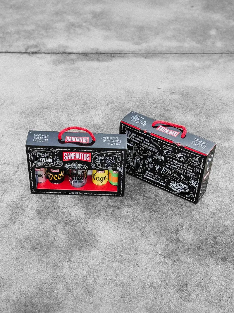 PACK REGALO DEGUSTACIÓN 4 CERVEZAS + VASO