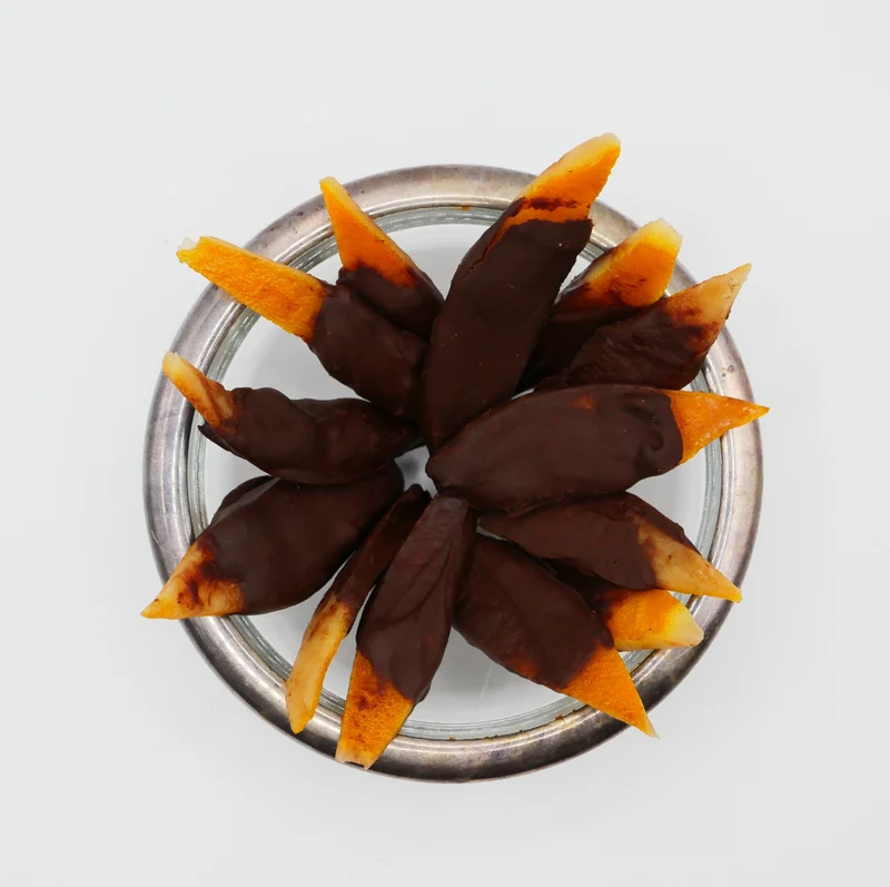 Cortezas de naranja confitadas con chocolate - 40g
