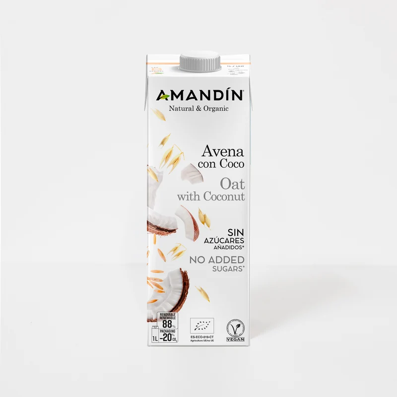 Bebida de avena con coco BIO Amandin - 1L