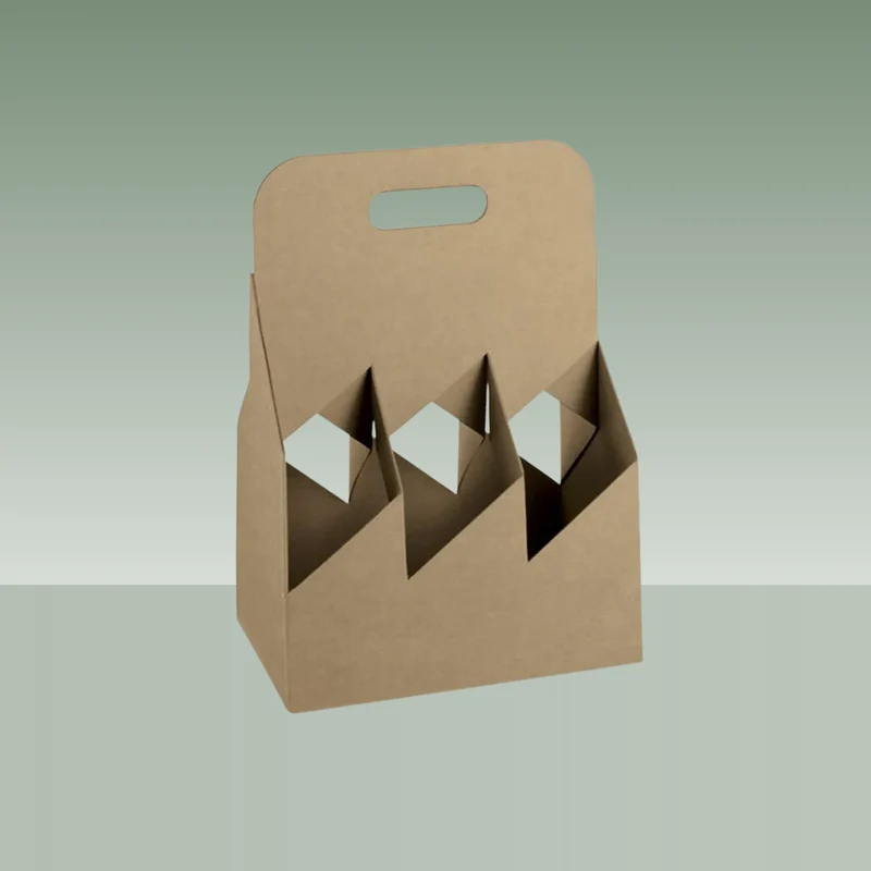 ESTUCHE CON ASA 6 BOTELLAS MARRÓN KRAFT