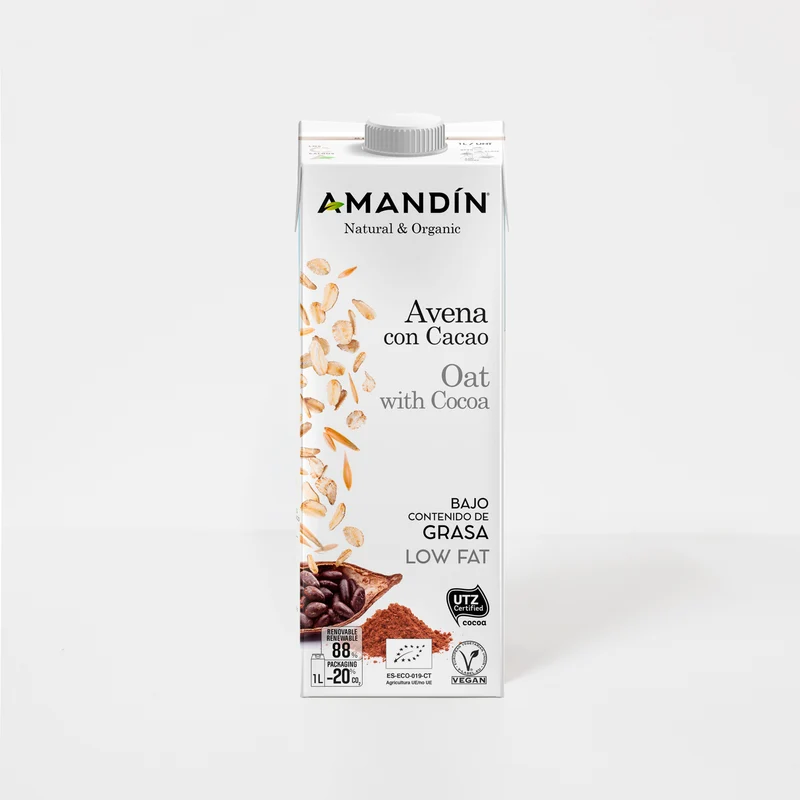 Bebida de avena con cacao Amandín ecológica - 1L
