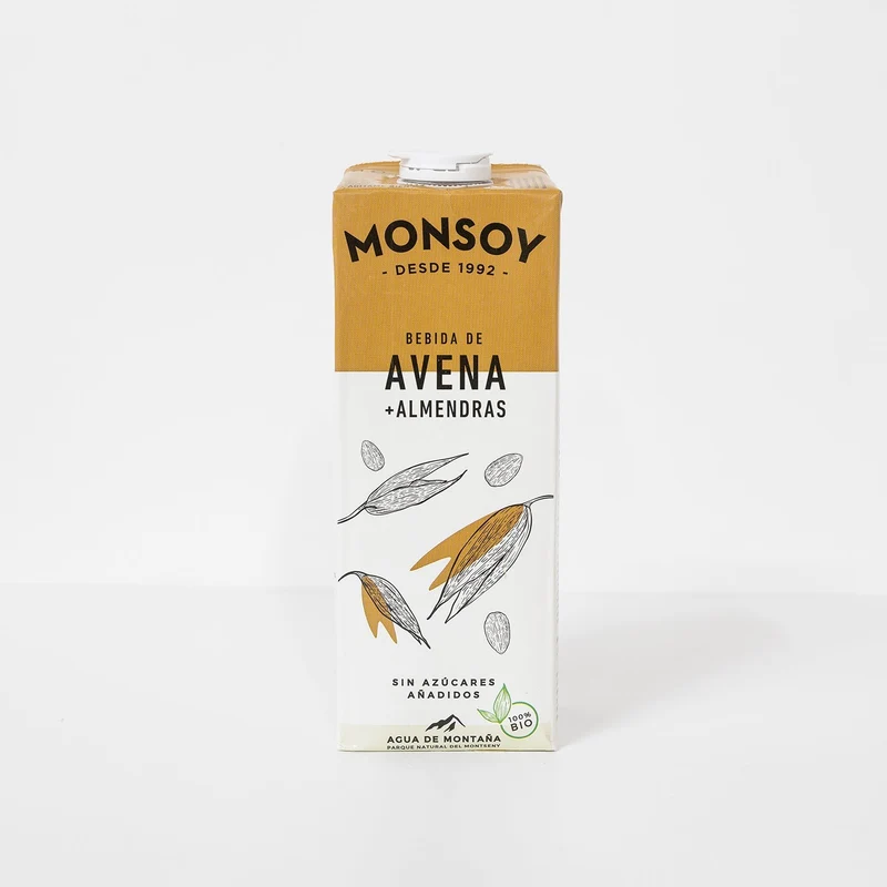 Bebida de Avena y almendras Monsoy ecológica - 1L