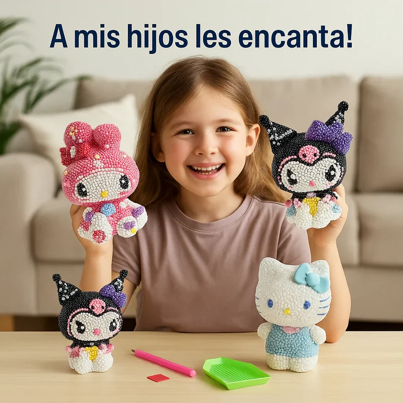 Alcancía Kawaii con Diamantes 3D