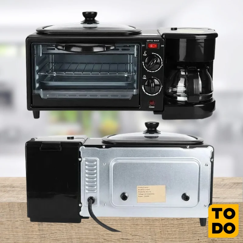 Horno tostador plancha y cafetera [1 año de Garantía]