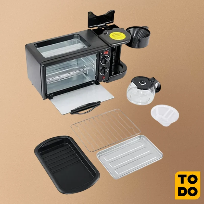 Horno tostador plancha y cafetera [1 año de Garantía]
