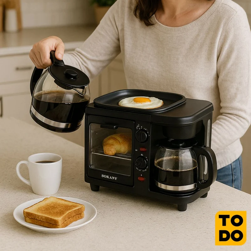 Horno tostador plancha y cafetera [1 año de Garantía]